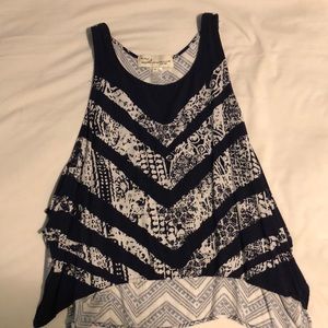 Blue and White Pattern Summer Tank🤩🌊☀️